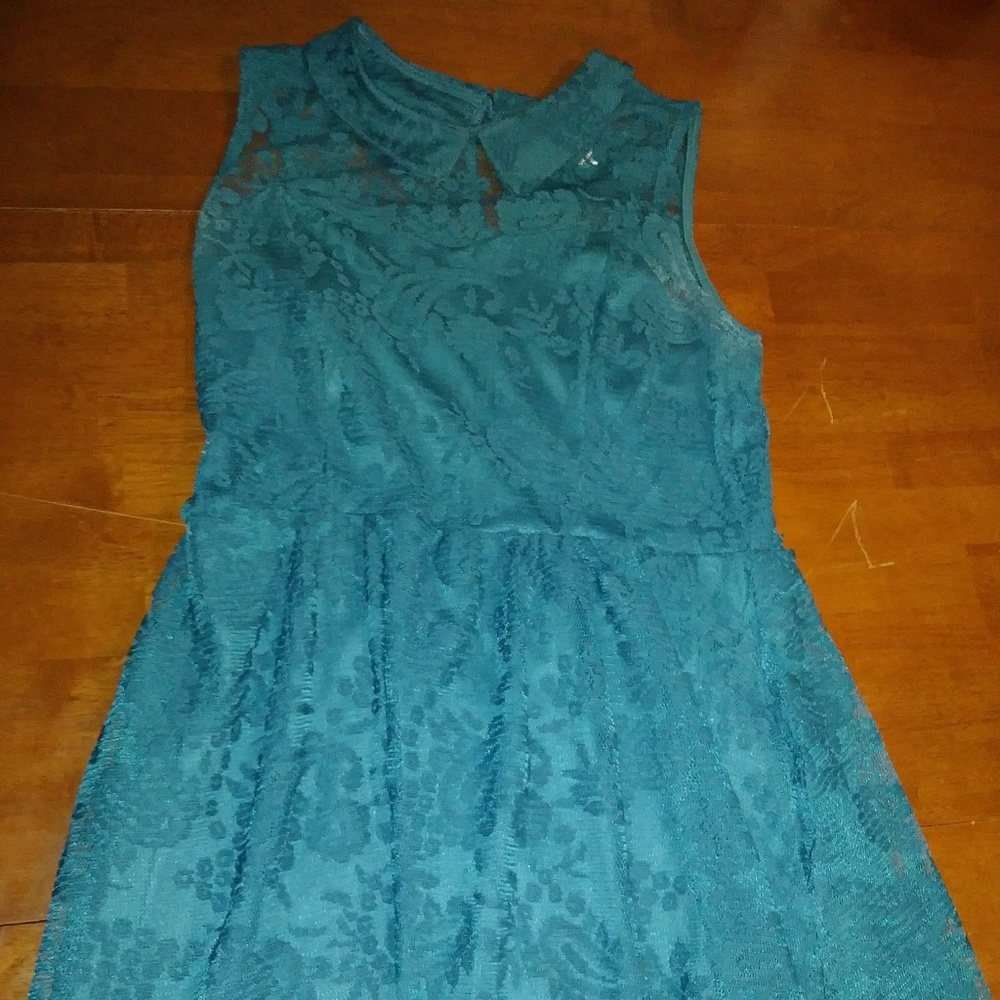 Teal collared dress